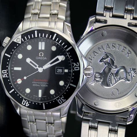 omega seamaster quartz black|Omega Seamaster quartz price.